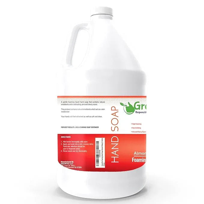 GreenFist Foaming Hand Soap Refills Almond Cherry Scent Jug Foam Refill Made in USA, 128 ounce (1 Gallon) - ModernBath