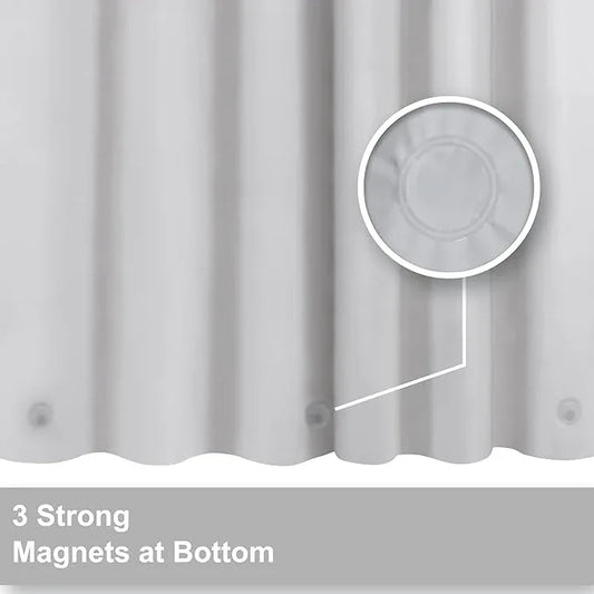 Barossa Design 54W x 78H Stall Shower Curtain Liner Silver Gray - Waterproof Lightweight PEVA Plastic Shower Liner with 3 Magnets & Metal Grommets - Gray Silver - ModernBath