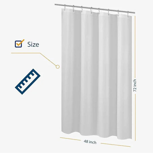 N&Y HOME Fabric Shower Curtain Liner 48 x 72 inches Bath Stall Size, Hotel Quality, Washable, Water Repellent, White Spa Bathroom Curtains with Grommets, 48x72 - ModernBath