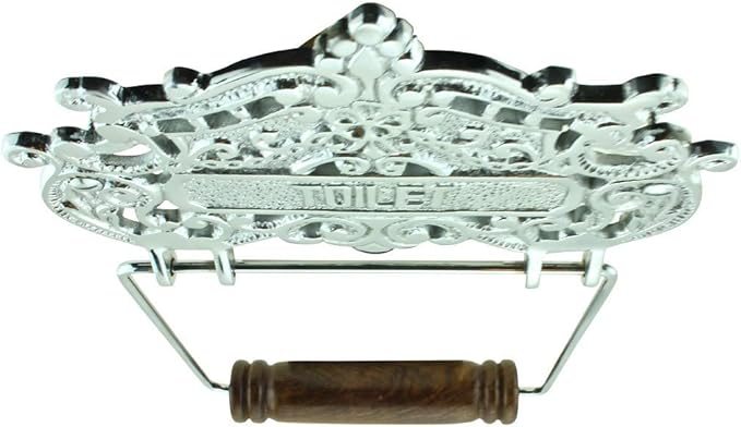 Renovators Supply Toilet Paper Holder - Antique Wall Mount Toilet Paper Holder - Sanitary Paper Holder - Vintage Bathroom Decor - Colonial Tissue Holder - Silver, Princess Crown, Pack of 1