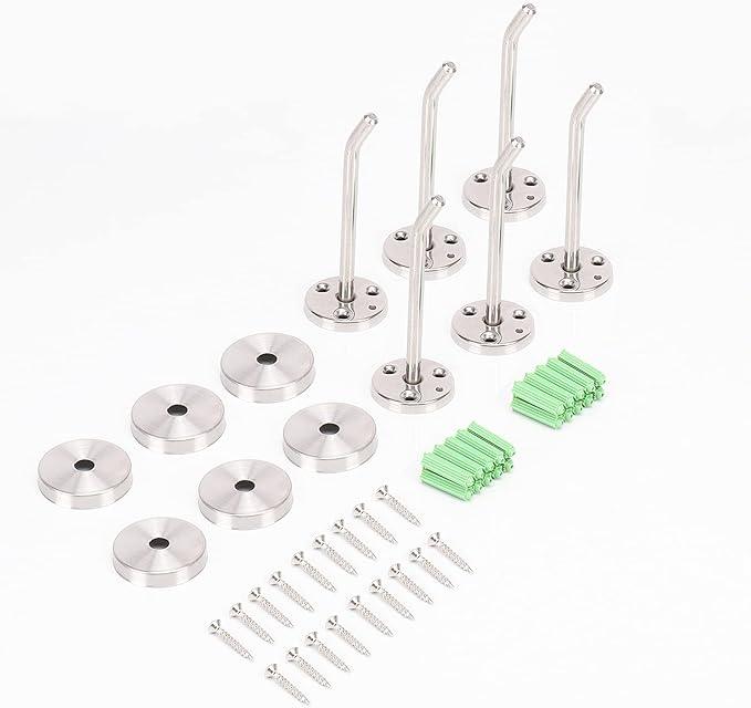 NearMoon Coat Hooks, Wall Mount Hooks for Hanging Hat Hurse Robe, 304 Stainless Steel Heavy Duty Towel Hangers for Bathroom Livingroom Hotel Kitchen Garage, 6 Pack (4 Inch, Brushed Nickel) - ModernBath