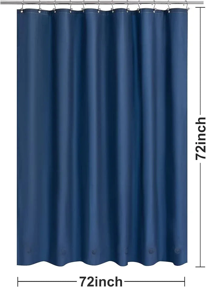 Barossa Design Navy Shower Curtain Liner with 6 Magnets - Waterproof PEVA Shower Liner for Bathroom, 72" x 72" Standard Size, PVC Free, Metal Grommets - Navy Blue, 72x72 - ModernBath