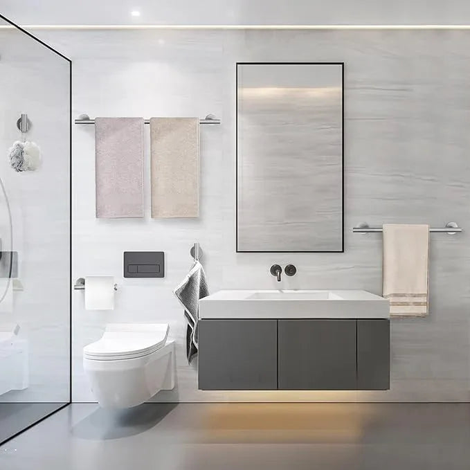 Bathroom Hardware Accessories Set Brushed Nickel Towel Bar Sets Include Double Towel Bars (23.6" and 15.35") Toilet Paper Holder Double Towel Hooks, 5 Pieces Stainless Steel Wall Mounted - ModernBath
