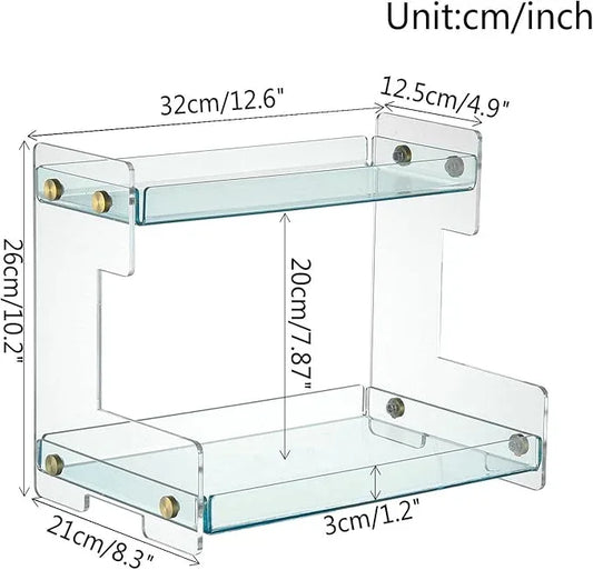 Bathroom Organizer Countertop, 2-Tier Acrylic Bathroom Counter Organizer Makeup Organizer for Vanity Spice Rack Organizer, Brown - ModernBath