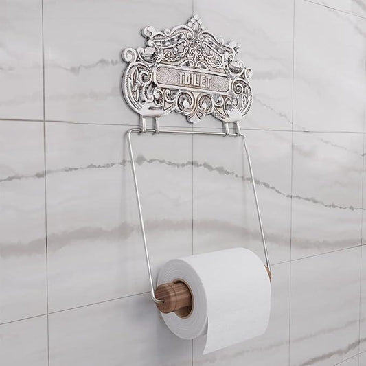 Renovators Supply Toilet Paper Holder - Antique Wall Mount Toilet Paper Holder - Sanitary Paper Holder - Vintage Bathroom Decor - Colonial Tissue Holder - Silver, Princess Crown, Pack of 1 - ModernBath