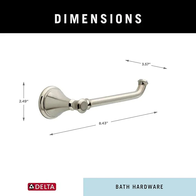 Delta Cassidy (1-Pack) Toilet Paper Holder Brilliance Stainless Steel Tissue Roll Holder for Bathroom Organization and Storage Single Post Toilet Tissue Holder Wall Bathroom Accessories 79750-SS - ModernBath