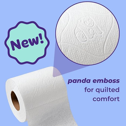 Bim Bam Boo 100% Bamboo Organic Chemical-Free Bulk Toilet Paper, Cloud-like Softness, Plant-Based Sustainable Tree-Free Bathroom Tissue, 24 Eco-Friendly Rolls, 2 Ply, 295 Sheets for RV and Camping - ModernBath