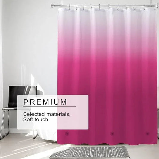 TIKABC Shower Curtain Liner, 4G PEVA Shower Liner, Plastic Waterproof Shower Curtains, with Grommet Holes and 3 Magnetic Weights(Gradient Red) - ModernBath