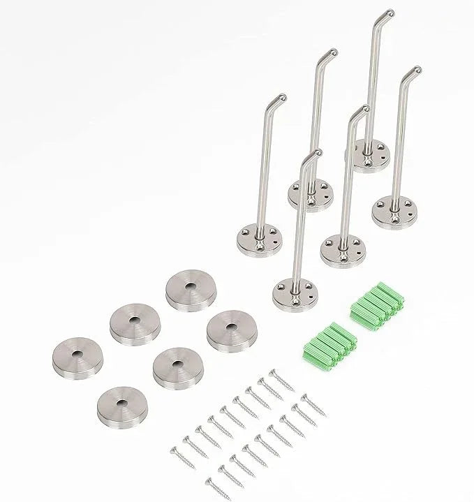 NearMoon Coat Hooks, Wall Mount Hooks for Hanging Hat Hurse Robe, 304 Stainless Steel Heavy Duty Towel Hangers for Bathroom Livingroom Hotel Kitchen Garage, 6 Pack (6 Inch, Brushed Nickel) - ModernBath
