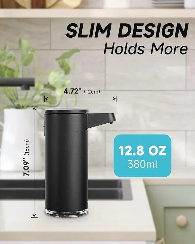 AIKE SensePro Automatic Soap Dispenser Type-C Rechargable, Stainless Matte Black Coating 12.8 fl.oz. for Liquid Soap - ModernBath