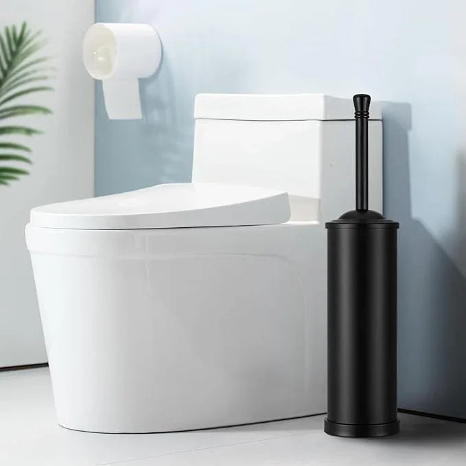Black Toilet Brush and Holder Set,304 Stainless Steel Toilet Bowl Brush and Holder for Bathroom,Heavy Duty Toilet Brush,Durable Scrubbing Bristles,Splash Resistant,Long Hanlde - ModernBath