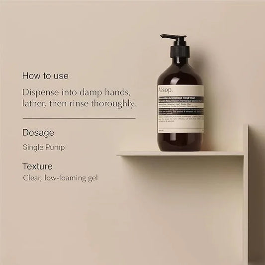 Aesop Resurrection Aromatique Hand Wash Refill | Gentle Cleanser with Orange, Rosemary and Lavender Oils | 500mL / 16.9 oz (Pack of 3) - ModernBath