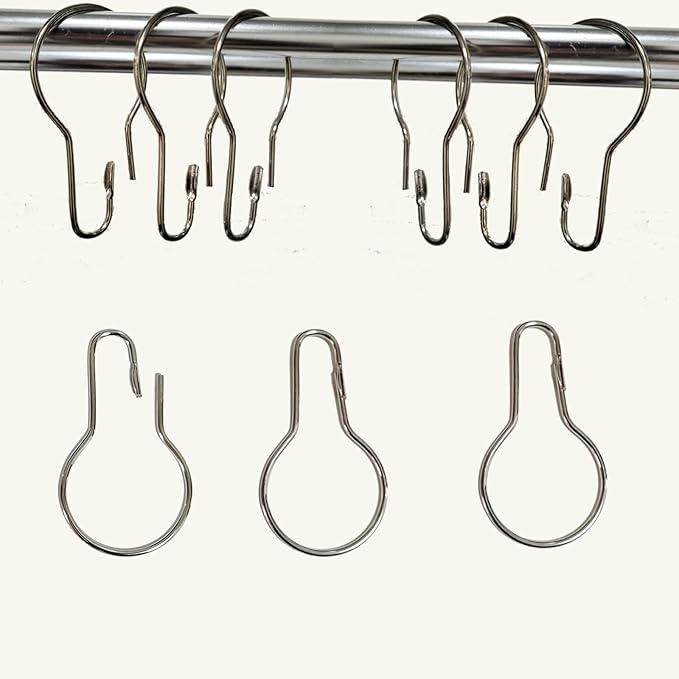 HLCM Shower Curtain Rings Hooks, Rust-Resistant Metal Shower Curtain Hooks, Stainless Steel Shower Curtain Rings for Bathroom Shower Curtain Rod (200PCS) - ModernBath
