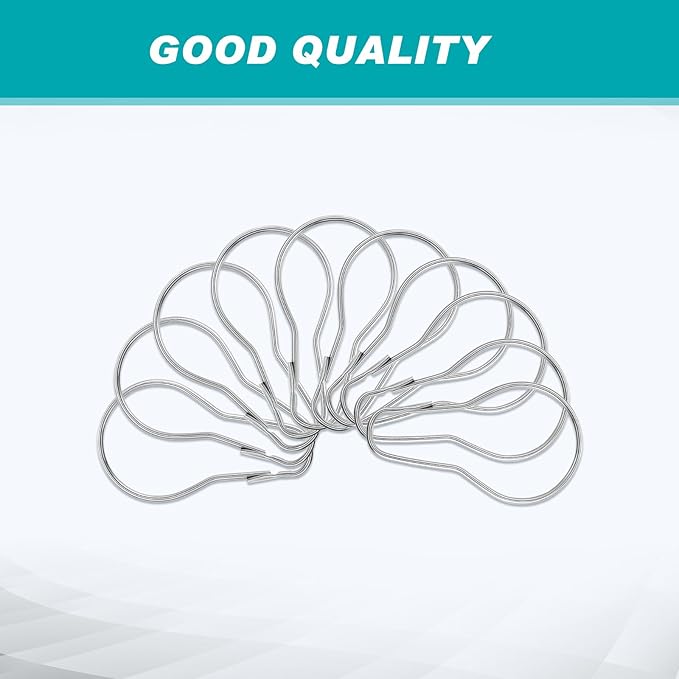 Gisafai 500 Pcs Metal Shower Curtain Hooks Rust Proof Hanging Shower Clips Curtain Rings Practical Hanger for Home Bathroom Bedroom Kitchen Rods Application (Silver)