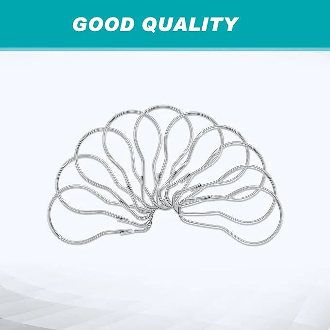 Gisafai 500 Pcs Metal Shower Curtain Hooks Rust Proof Hanging Shower Clips Curtain Rings Practical Hanger for Home Bathroom Bedroom Kitchen Rods Application (Silver) - ModernBath