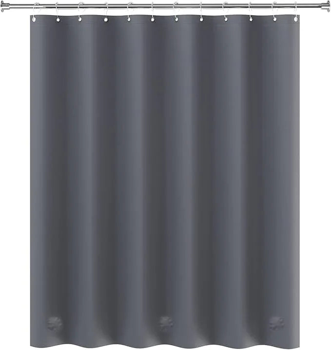 AmazerBath Dark Grey Shower Curtain Plastic, PEVA Shower Curtain Heavy Duty, Gray Shower Curtains for Bathroom, Waterproof Shower Curtain 72x72 with 3 Big Weighted Stones and 12 Rustproof Grommets - ModernBath