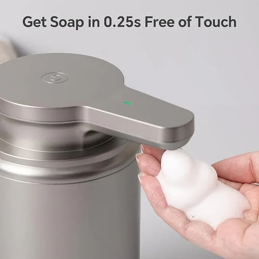 LAOPAO Automatic Foaming Soap Dispenser, Rechargeable Touchless Foam Hand Soap Dispenser for Bathroom, Soap Pump for Kitchen, Water-Resistant, Xmas Gift 10oz, Plastic - ModernBath