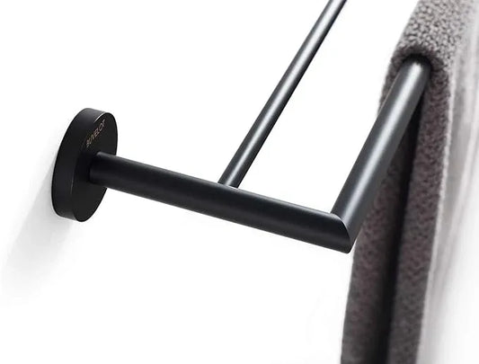 Double Towel Bar 26 Inches, Bathroom Hotel Style Towel Holder, Lavatory Bath Towel Shelf, Modern Minimalist Towel Rack for Bathroom Wall Mounted, Matte Black, 077080-MB Leo Series - ModernBath