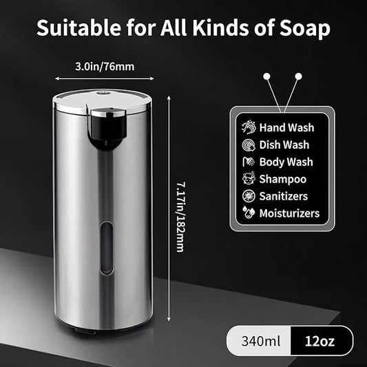 Automatic Soap Dispenser, Automatic Soap Dispenser Touchless, Kitchen & Bathroom, 3 Adjustable Volume for Liquid Soap, Water-Resistant, Hotel, Restaurant and School, Clog-Free, Stainless Steel - ModernBath