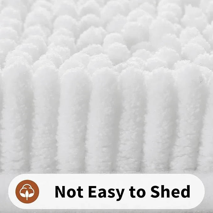 Yimobra Toilet Rugs U Shaped Washable - 24"x20" Non Slip Plush Contour Bath Rugs for Toilet - Super Soft Absorbent Quick Dry Toilet Mats for Bathroom,White - ModernBath