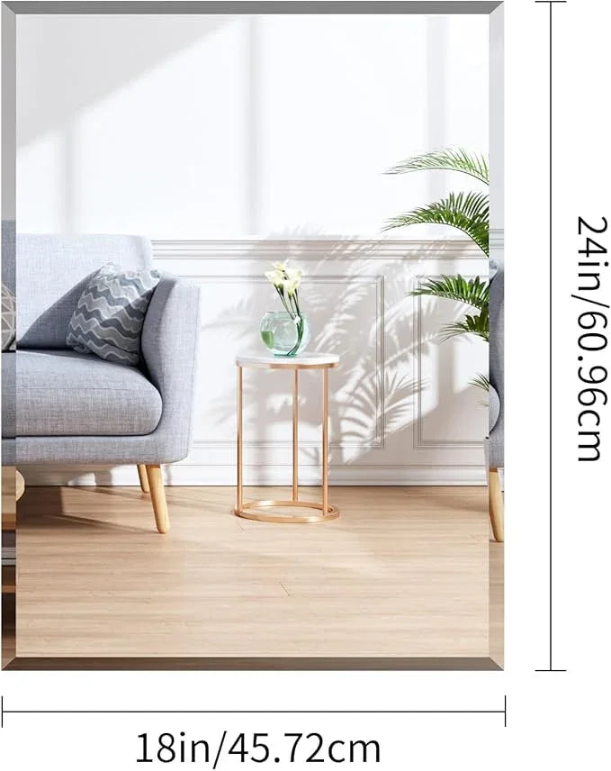 CILIBER 18x24 Beveled Mirror, Frameless Beveled Bathroom Mirrors for Wall, Upgraded Shatterproof Rectangle Vanity Mirror with Beveled Edge for Bathroom, Bedroom, Living Room and Entryway - ModernBath