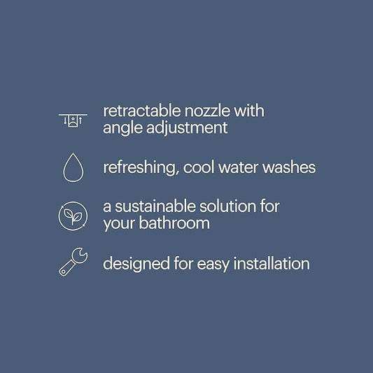 Brondell Fresh Spa Adjustable, Bidet Attachment FSA-15 for Toilet Seats with Adjustable Single Nozzle, Side Arm Control, Thin Profile, White (Ambient Temperature)