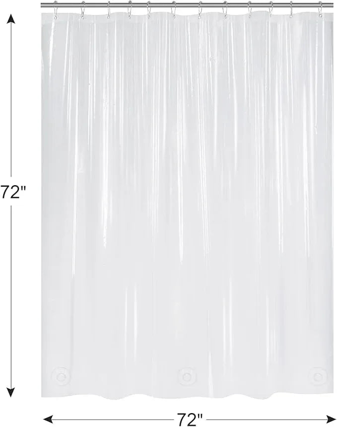 AmazerBath Plastic Shower Curtain Clear Premium PEVA, Clear Shower Curtain Heavy Duty 8G, Weighted Shower Curtains for Bathroom Accessories with 3 Big Stones and 12 Rustproof Grommets, 72x72 Inches - ModernBath