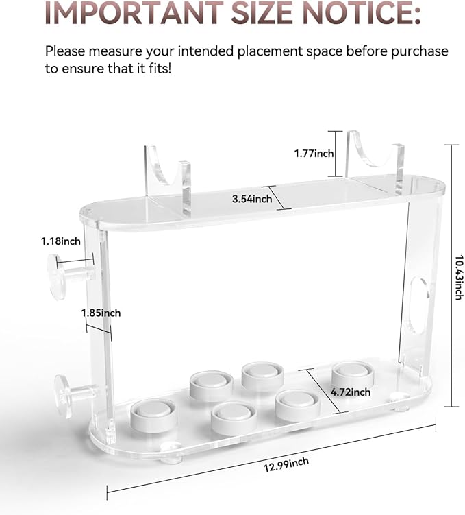 Affogato Storage Holder Compatible with Dyson Airwrap Styler Accessories, Acrylic 6 Holes Countertop Organizer Stand, Desktop Organizer for Storage Long Barrel Attachments for Bathroom