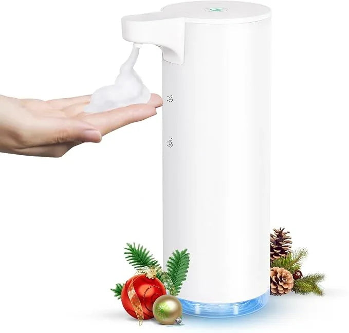 LAOPAO Automatic Soap Dispenser Foaming: Rechargeable Touchless Soap Dispenser Stainless Steel Foam Soap Dispenser for Bathroom Hand Soap Pump for Kitchen Xmas Gift, 9oz, White - ModernBath