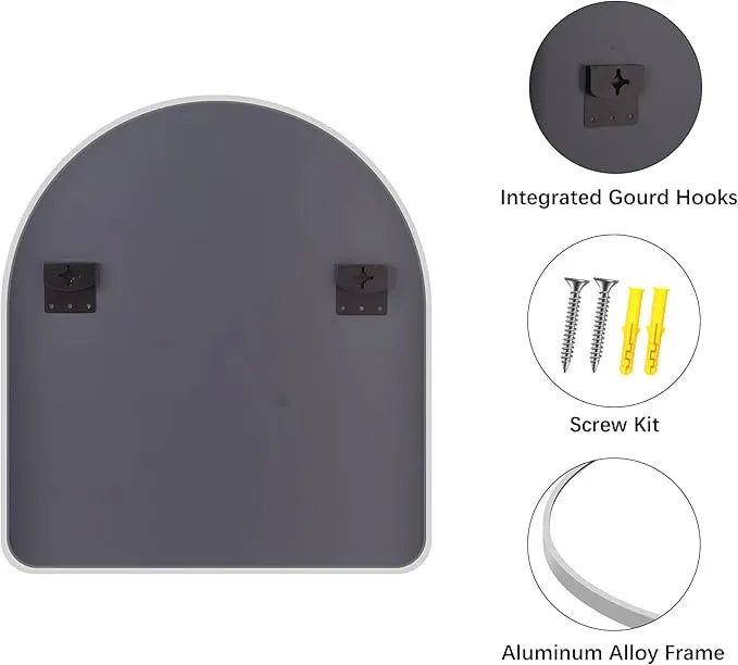 FORBATH Large Arched Wall Mirror 40x36 Inch, Silver Arch Bathroom Mirror with Aluminum Frame, Arched Mirror for Dresser, Fireplace,Entryway,Home Decor,Hanging or Leaning Against Wall - ModernBath