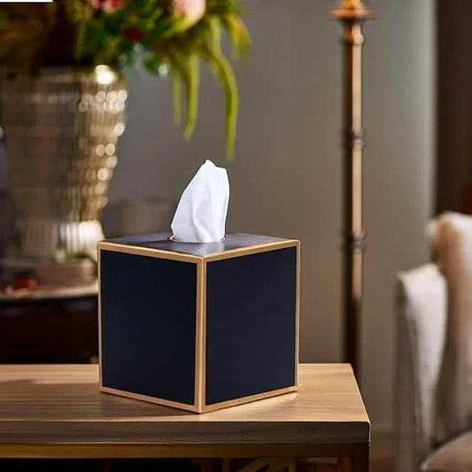 Jaye’s Studio Decorative Tissue Box Cover Square, Metal Modern Tissue Box Cover Farmhouse Decor for Bathroom Accessories Gold Desk Decor Home & Bedroom Black Tissue Box Holder Facial Tissue Dispenser - ModernBath
