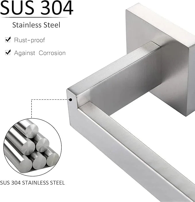 KOKOSIRI Bath Towel Bars Bathroom 3-Tiers Ladder Toilet Paper Holder Toilet Roll Holder Brushed Nickel B5006BR-L24+B2003BR - ModernBath