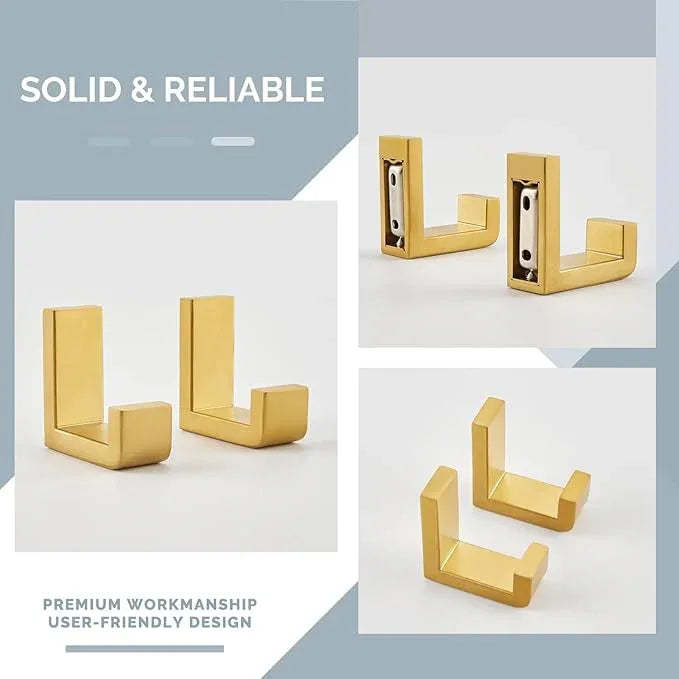 Angle Simple Towel Hook Brassy Gold 2 Pack, 304 Stainless Steel Robe Hook for Bathroom - ModernBath