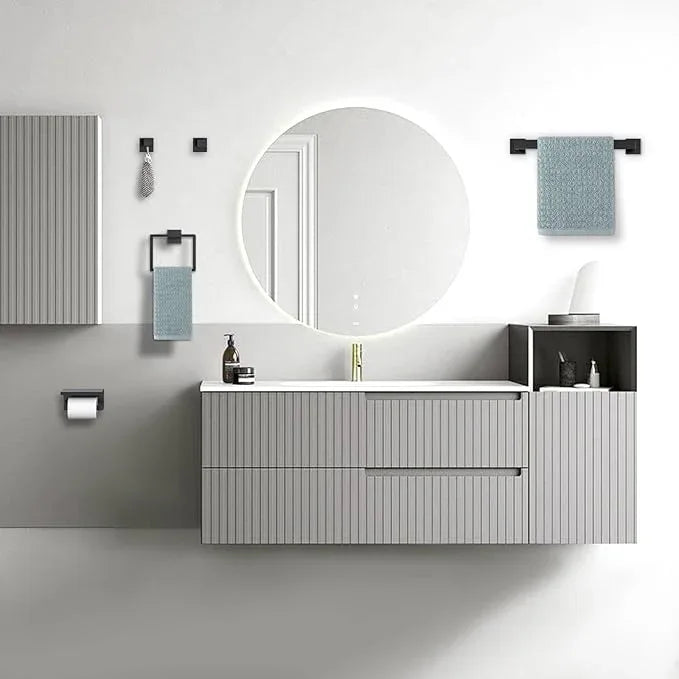 Matte Black Bathroom Hardware Accessories Set 5-Pieces Black Towel Bar Set Stainless Steel Towel Holder Set 16 Inch Towel Bar,Towel Racks Set for Bathroom Wall Mounted - ModernBath