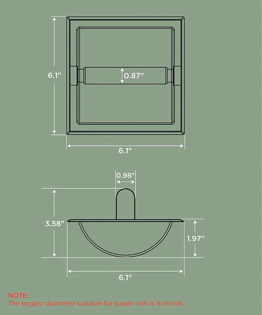 FORIOUS Recessed Toilet Paper Holder, Stainless Steel Durable Tissue Roll Holder Wall Mount for Bathroom Space Saving Design with Mounting Bracket, 2 Pack Matte Black - ModernBath