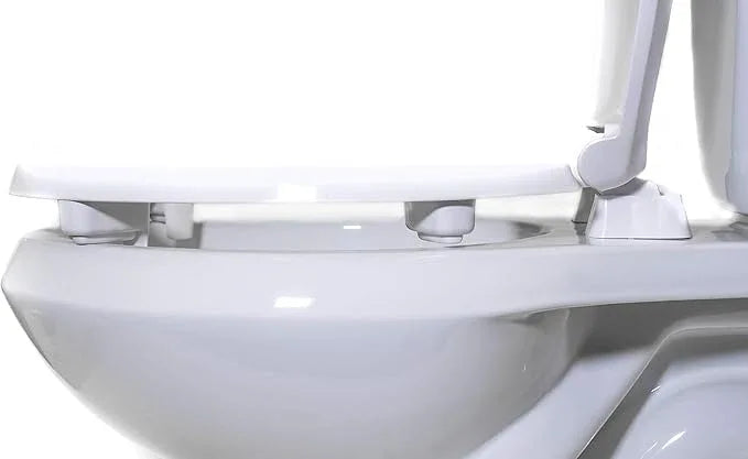 Centoco 4 Pack - 2 inch Raised Toilet Seat for Seniors, Round, Closed Front with Cover, Plastic, Made in the USA, HL440STS-001, White - ModernBath