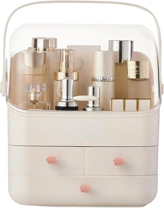 Large Makeup Organizer w Drawers Beauty Organizer Makeup Box Holder Vanity Organization Desk Countertop MakeUp Organizers Bathroom Counter Organizer Skincare Cosmetic Case Stand Dustproof Lid Gift - ModernBath