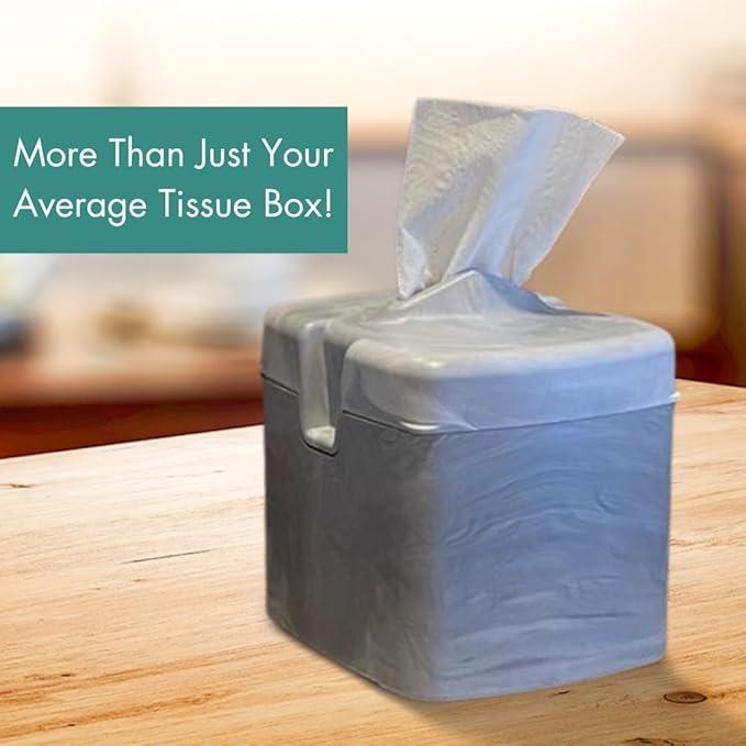 Tissuecaddy Life Hack Toilet Paper Dispenser - Money Saver Alternative to Tissue Box and Tissue Box Holder | Home, Bathroom, and More - Grey Granite - ModernBath