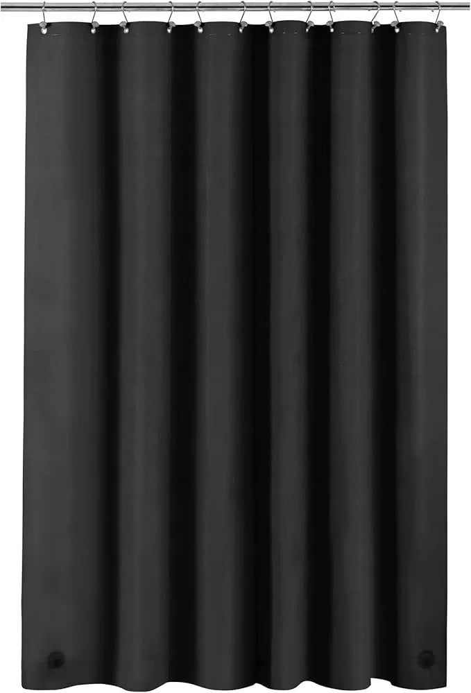 Barossa Design Black Long Shower Curtain Liner 78" Height - 3 Magnets & Waterproof Lightweight PEVA Shower Liner for Bath Tub, PVC Free, Metal Grommets, Black, 72x78 - ModernBath