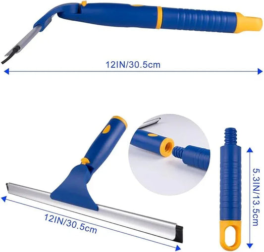 ITTAHO Swivel Shower Squeegee for Glass Doors, All-Purpose Anti-Slip Window Squeegee with 2 Blades, Window Cleaner Tool Bathroom Squeegee for Shower Doors, Tile Shower Walls,Mirrors,Car Windshields - ModernBath