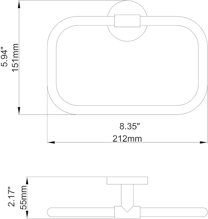 Towel Holder for Bathroom Wall Matte Black Towel Ring Towel Hanger for Bathroom Modern Hotel Style Hand Towel Rack Wall Mounted, Brass,077050-MB Leo Seires