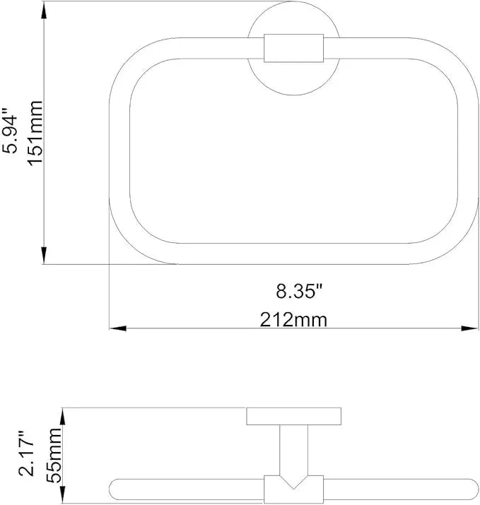 Towel Holder for Bathroom Wall Matte Black Towel Ring Towel Hanger for Bathroom Modern Hotel Style Hand Towel Rack Wall Mounted, Brass,077050-MB Leo Seires - ModernBath