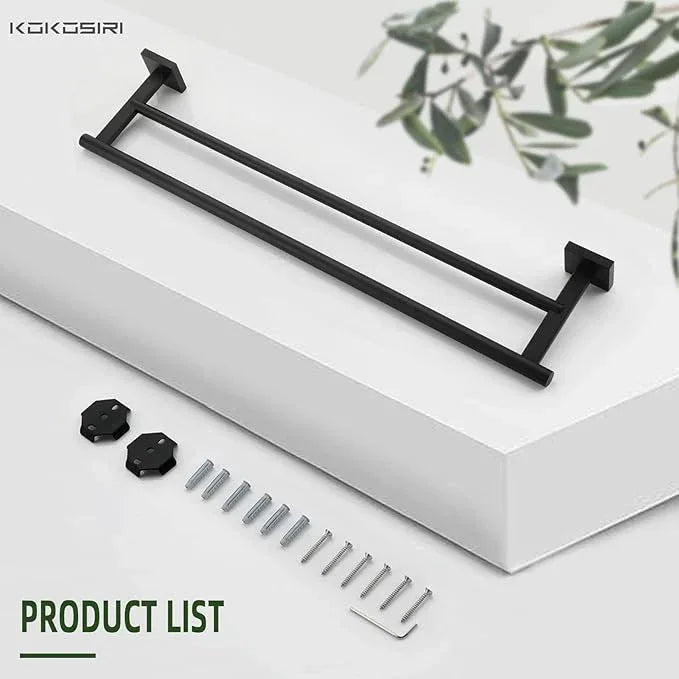 KOKOSIRI Towel Rails Bathroom Hardware Towel Bars Matte Black 24 Inch Bath Towel Holder for Cabinet Kitchen Wall Stainless Steel B5005BK-L24 - ModernBath
