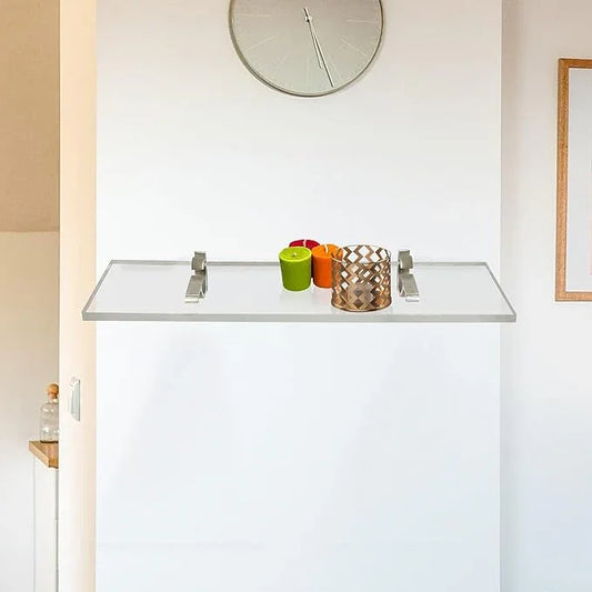 Clear Acrylic Shelves for Wall Storage, 6" W X 36" L, 3/4" Thick Wall Mounted Floating Shelves for Bedroom, Living Room, Bathroom, Easy Installation with Screws and Brushed Nickel Brackets - ModernBath