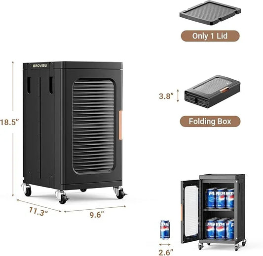 BROVIEW 1-Tier Tall Narrow Storage Cabinet Organizer, Slim Bathroom Cabinets with Adjustable Shelves and Door, Plastic Kitchen Pantry Organizers and Storages for Small Space, Laundry, Black - ModernBath