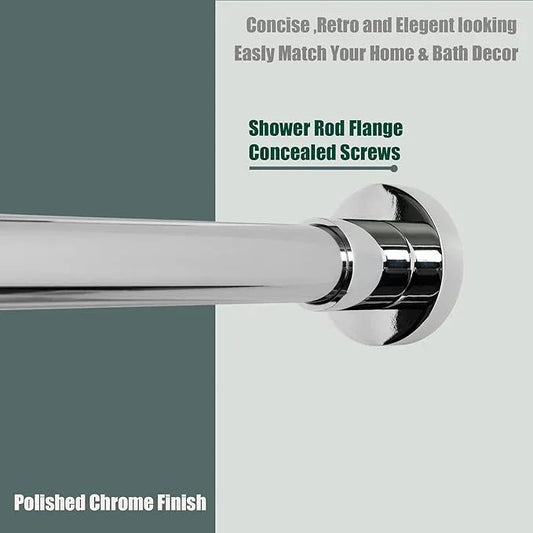 Artiwell Heavy Duty Shower Rod, Adjustable Shower Curtain Rod, Expandable 47-84 Inch, Permanent Mount Shower Rod, Never Rust Stainless Steel For Window Curtain and Closet, Chrome Plated - ModernBath