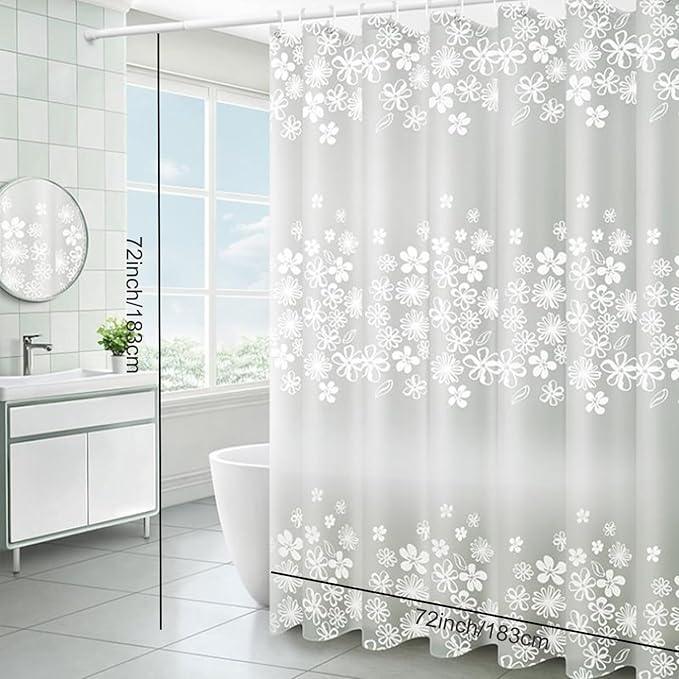 TIKABC Shower Curtain Liner, 4G PEVA Shower Liner, Plastic Waterproof Shower Curtains, 72x72 inch with Grommet Holes 3 Magnetic Weights - ModernBath
