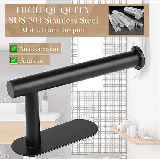 Toilet Paper Holder - Self Adhesive Toilet Paper Holder Wall Mount for Bathroom, SUS 304 Stainless Steel Command Strip Toilet Paper Roll Holder Stick On Wall, No Drilling - Matte Black - ModernBath