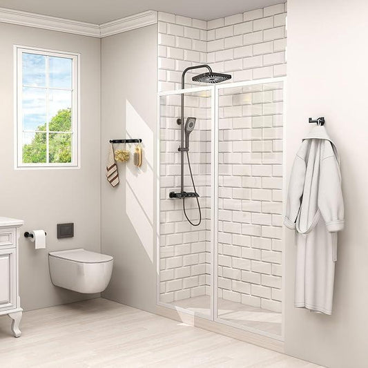 Angle Simple Double Towel Hook, Stainless Steel Bathroom Hand Towel Holder, Coat Hook for Wall, Matte Black - ModernBath