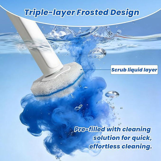 40 Disposable Toilet Brush Refills Srubber Pads, Wall Mounted Toilet Bowl Holder Set Toilet Cleaning System Starter Kit, Scrubbing Toilet Wand Pads - ModernBath